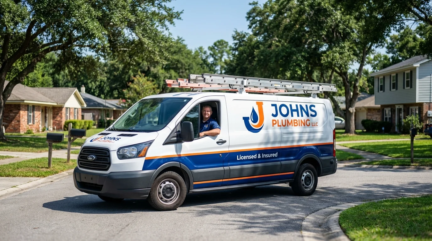 Johns Plumbing LLC service van in Newville, PA